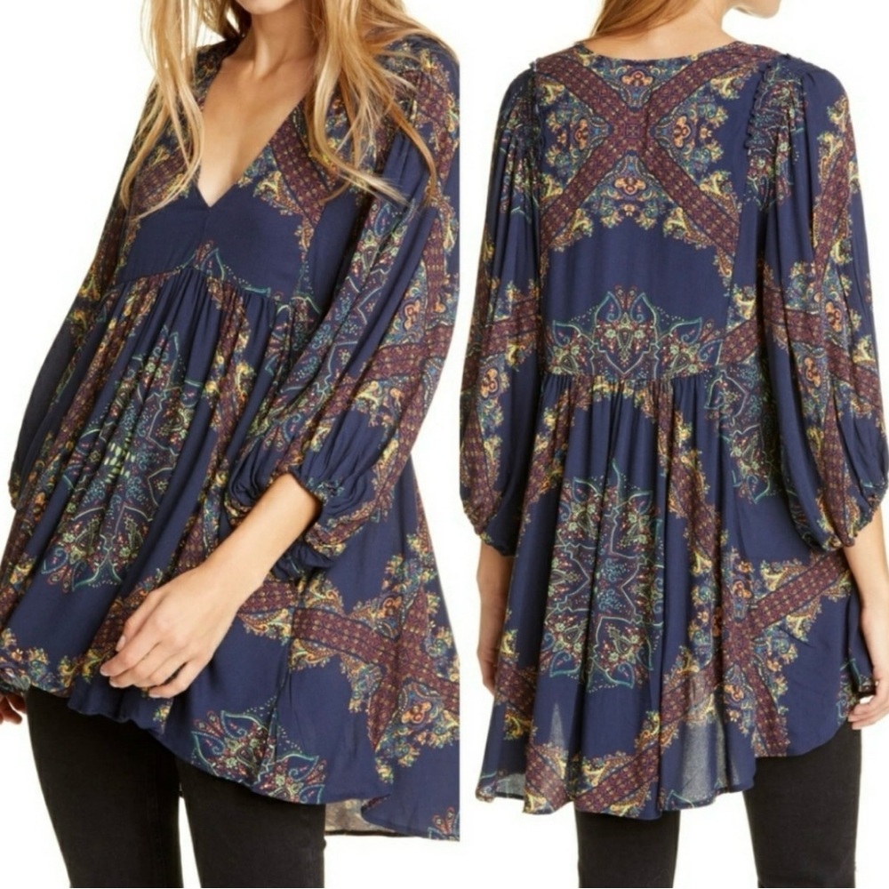 Free People Girl Talk Tunic Top Boho SzL